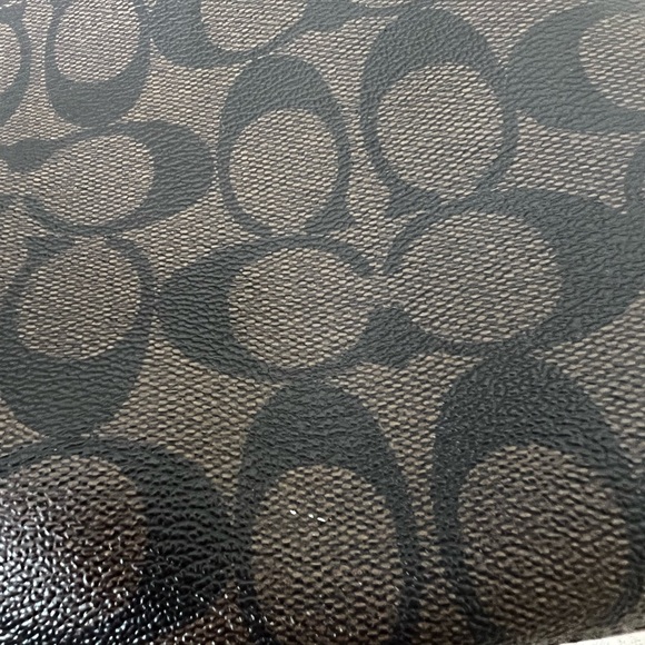 Coach Brown/Black Signature Coated Canvas Tote - Picture 6 of 7